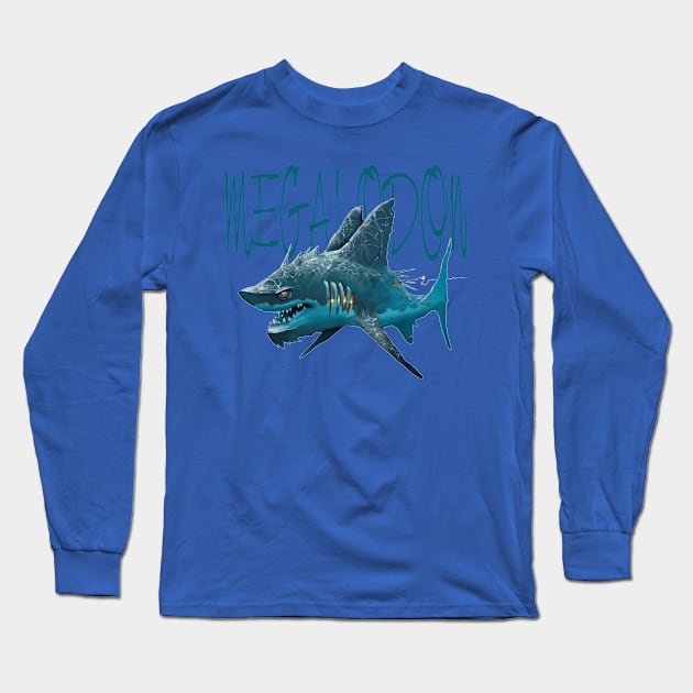 shark dangerous waters01 Long Sleeve T-Shirt by Tony Morgan